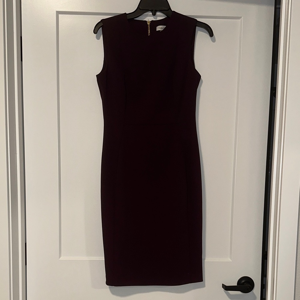 Calvin Klein Sleeveless Dark Purple Midi Dress